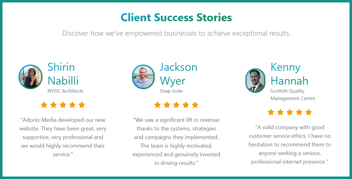 Boderia Lifecycle Marketing landing page, emphasising social proof or trust signals